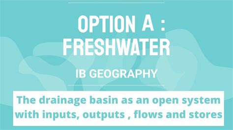 Ib Geography The Drainage Basin As An Open System With Inputs Output
