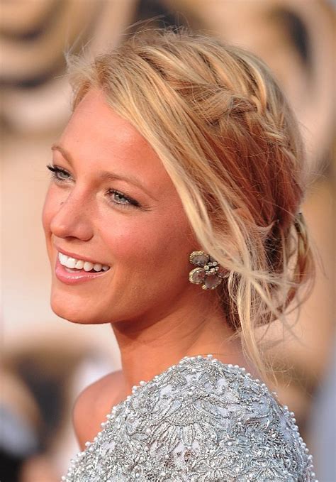 Blake Livelys Braided Low Chignon Updo Styles Weekly