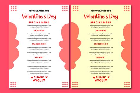valentine s day menu template graphic by rx designer · creative fabrica