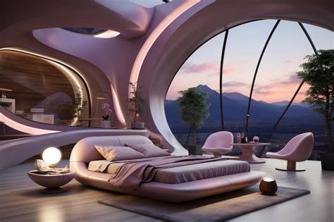 Premium Ai Image Futuristic Bedroom With Romantic Concept