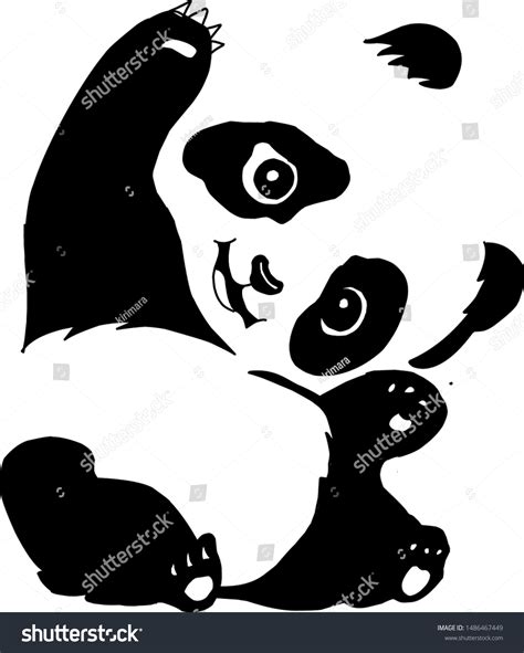 Cute Funny Cartoon Baby Panda Bear Vector De Stock Libre De Regalías