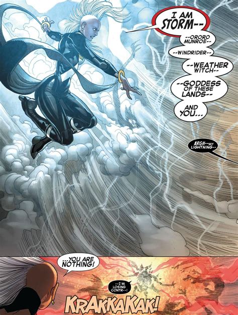 Storm Fighting Another Person With Elemental Powers And Overpowers Him