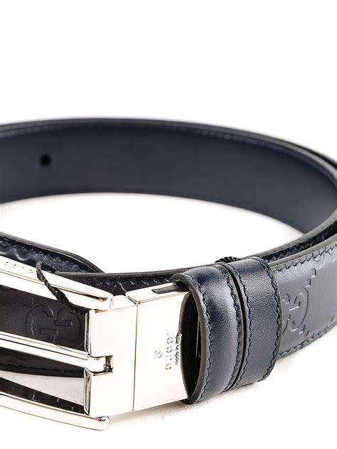 Belts Gucci Blue Gucci Signature Leather Reversible Belt