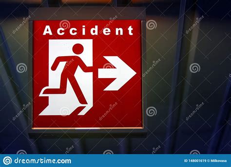 The Riskly Exit For Accident Board Stock Image Image Of Bright