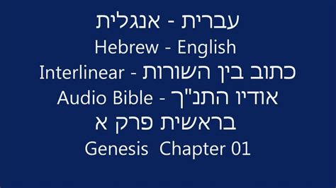 Hebrew English Interlinear Audio Bible Genesis 01 Youtube