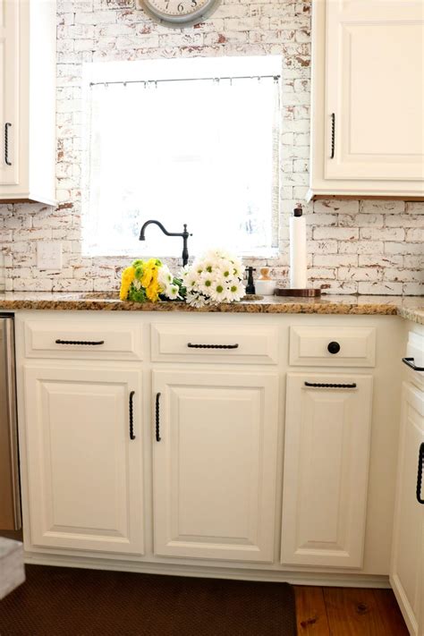 Yenhome kitchen backsplash tile 11.8x11.8 self adhesive peel and stick tile 3d decorative brick wallpaper wall stickers waterproof removable wall coverings for background bedroom wallpaper 6 pack. How To Paint Brick | Kitchen cabinets, Kitchen remodel ...