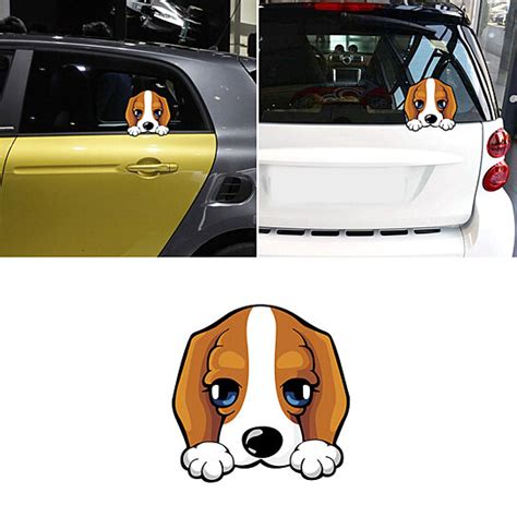 Buy Cute Dog Peeking Reflective Car Vehicle Door Rear Window Sticker