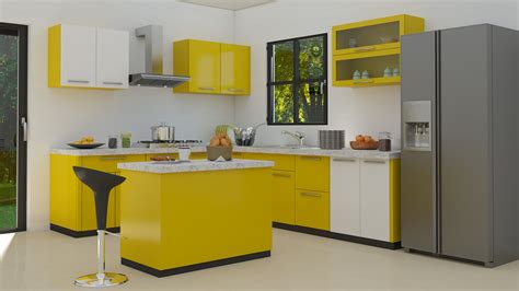Kitchen design minimal and vibrant interior in a nigerian home. http://www.customfurnish.com/modular-kitchens | Red ...