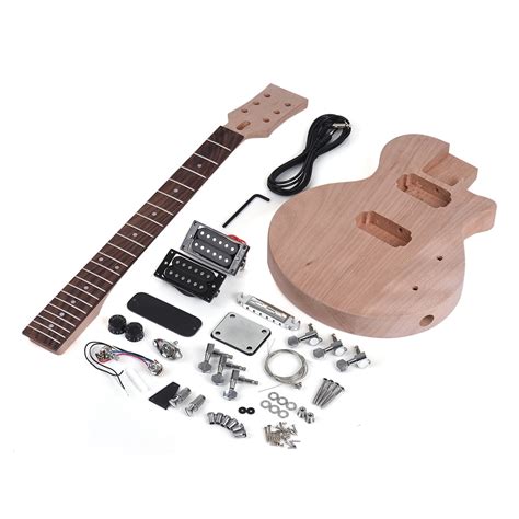 Special design without headstock, pretty cool. Muslady Children LP Style Unfinished Electric Guitar DIY ...