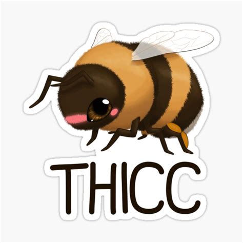 Thicc Bee Sticker By Deliinthesky Redbubble