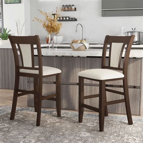 Furniture Of America Dionne Modern Cherry Counter Height Stool Set Of