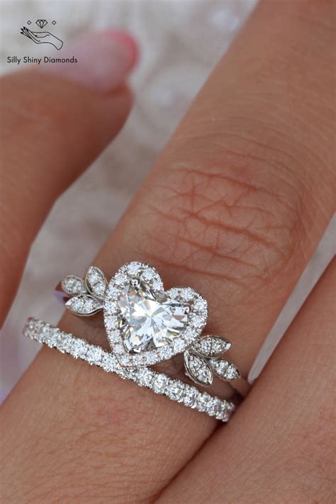 Heart Shaped Diamond Unique Engagement Ring Heart Diamond Etsy Heart Engagement Rings