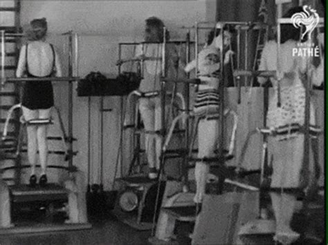 Film From The S Showing Women Use Strange Exercise Contraptions
