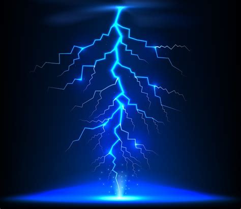 Premium Vector Illustration Of Blue Lightning Thunder