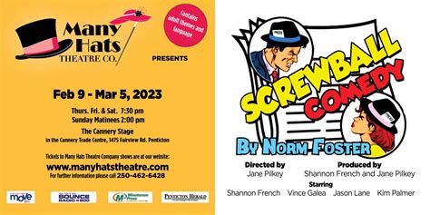 Screwball Comedy By Norm Foster Cannery Stage Penticton 9 February 2023