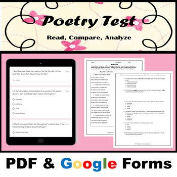 Poetry Test Passages By Custom Teaching Solutions Tpt