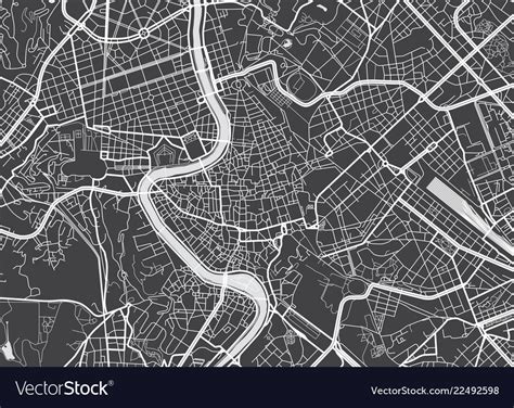 Detailed Map Rome Royalty Free Vector Image Vectorstock