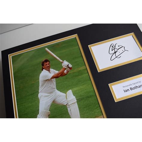 Ian Botham Signed Autograph 16x12 Photo Display England Cricket Aftal