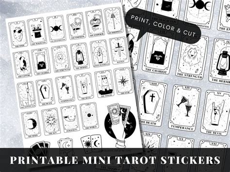 The Printable Mini Tarot Stickers Are On Display