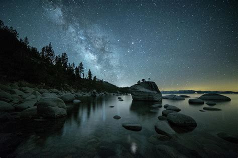 Milky Way Over The Bonsai Rock Of Lake Tahoe Photograph By Beau Rogers