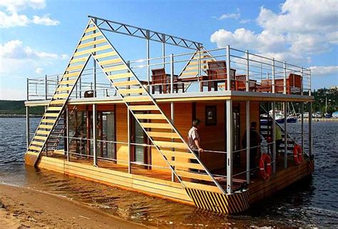 Image Result For 90ft Party Barge Floating House Houseboat Living