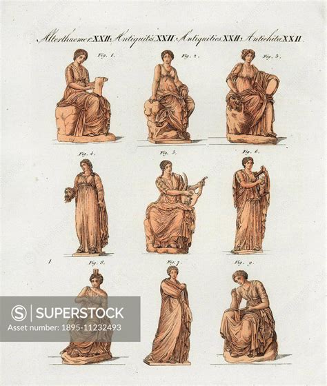 Greek And Roman Gods The Muses Clio Euterpe Thalia Melpomene Terpsichore Erato