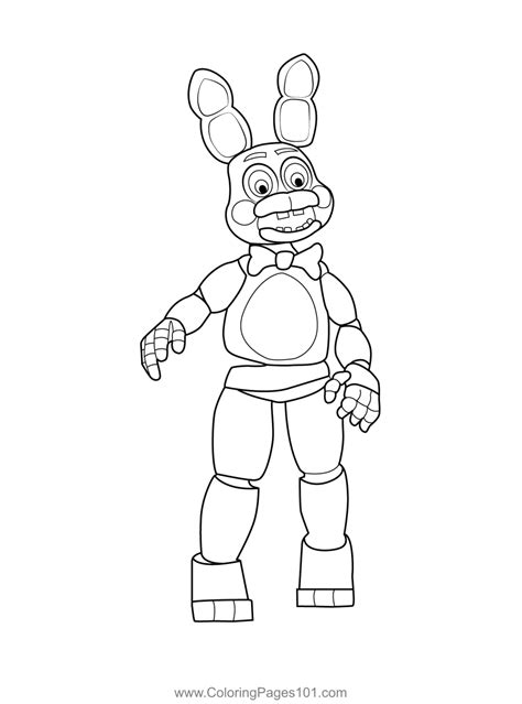 Toy Bonnie Fnaf Coloring Page For Kids Free Five Nights At Freddys