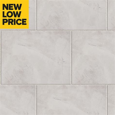 Illusion White Marble Effect Ceramic Wall And Floor Tile Pack Of 10 L
