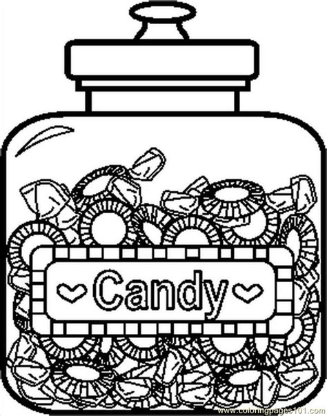 How will you decorate your candy coloring page? Candyjar6bw Coloring Page - Free Candy Coloring Pages ...