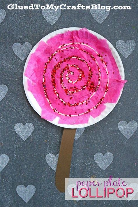 Paper Plate Lollipop Kid Craft In 2020 Lollipop Craft Valentines