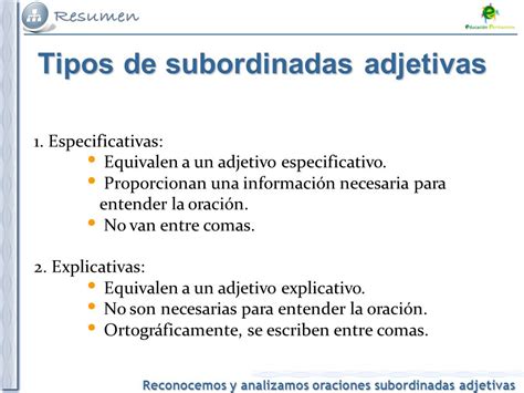 Ejemplo De Oraciones Subordinadas Adjetivas Especificativas Descargar