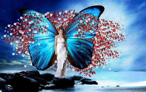 Butterfly Woman Art Lovely Bonito Woman Graphy Fantasy Butterfly