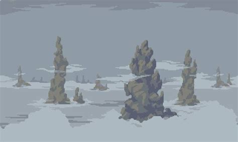 Foggy Cliffs Fantasy Pixel Art Tileset By Aamatniekss Pixel Art