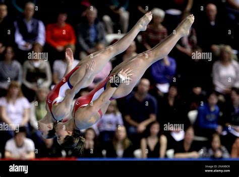 Amy Cozad And Laura Ryan From The Us Perform A Dive During The