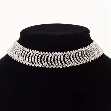 Crystal Chokers Necklaces Rhinestone Choker Necklace Statement Luxury