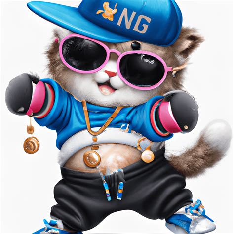 Dancing Fluffy Hip Hop Cat · Creative Fabrica