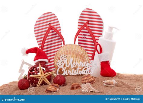 Christmas Beach Holidays Stock Image Image Of Copy 155357797