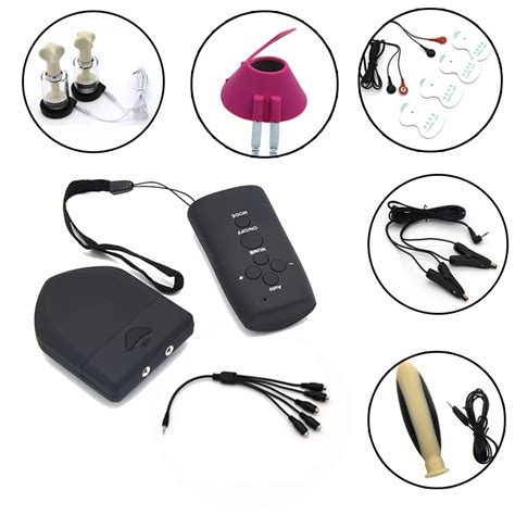 Wireless Remote Control Electric Shock Kits Nipple Sucker Clamps Silicone Anal Plug Electro