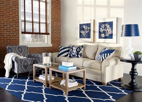 Fretwork Dhurrie Rug Navy Furniture Home Decor Living Room