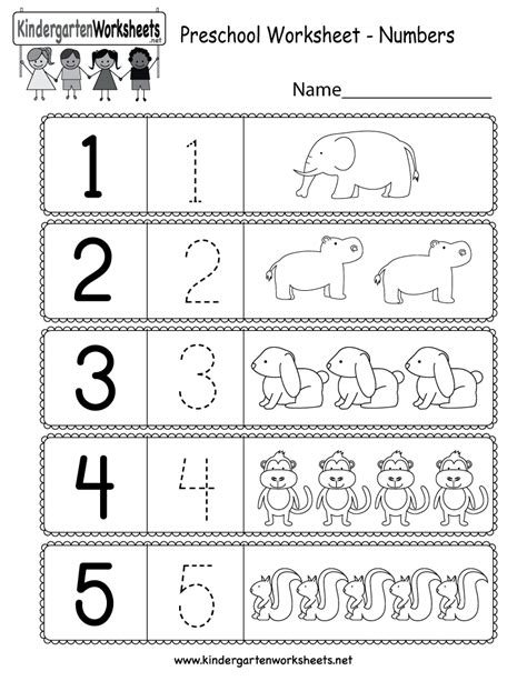 Toddler Worksheets School Numbers