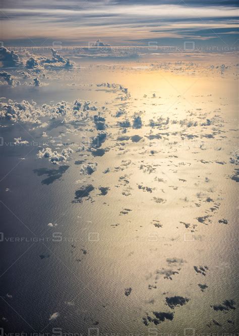Overflightstock™ Cumulus Clouds Over The Caribbean Aerial Stock Photo