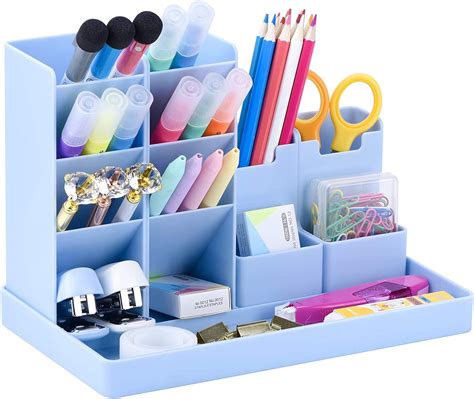 Poprun Kids Desk Tidy Pen Organiser Pencil Organizer Multifunctional