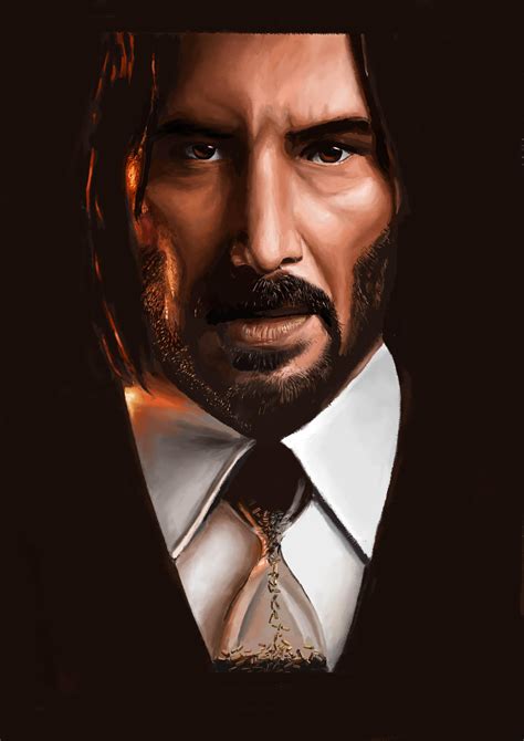 Keanu Reeves From John Wick Chapter 4 Digital Painting Rdigitalart