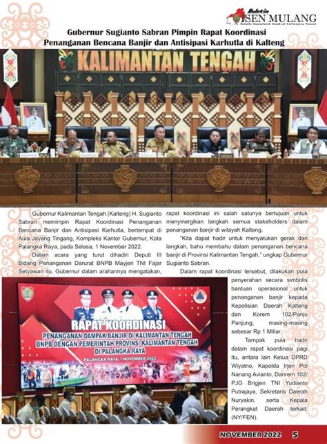 Setda Prov Kalteng Buletin Isen Mulang Edisi November 2022