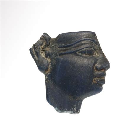 Ancient Egyptian Blue Glass Inlay Of A Profile Head Catawiki