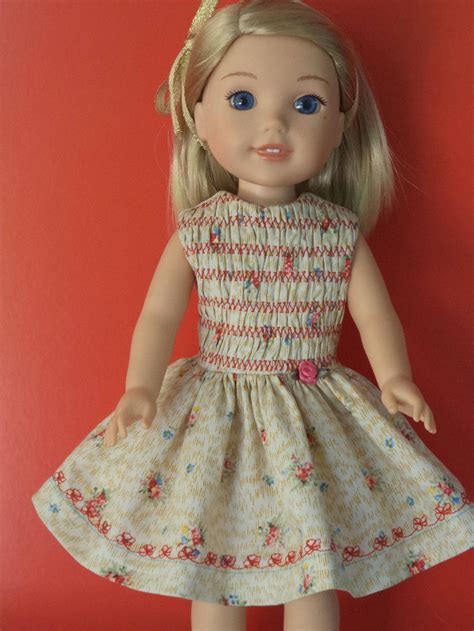 Smocked Doll Dress Handmade Doll Clothes Fits 14 Etsy