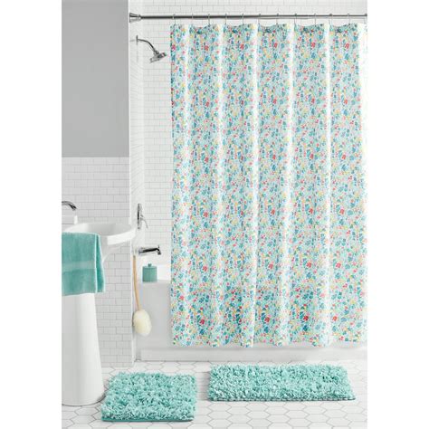 Mainstays Ditsy Floral 72x72 Shower Curtain Bath Set Multi Color 15