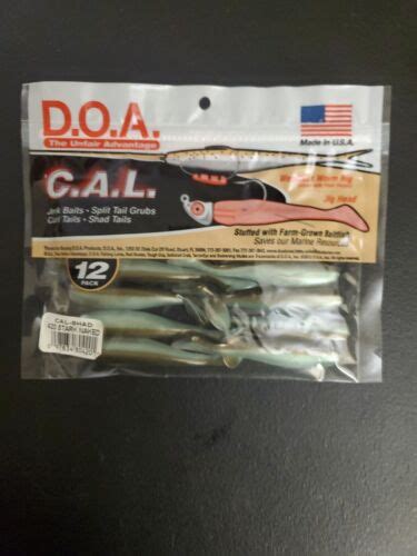 Doa Cal Shad Tail 3 Inch In Stark Naked Color 12 Pack New Ebay