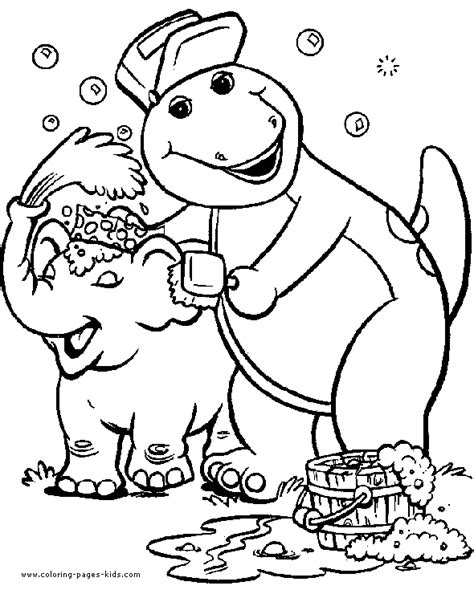 Barney Color Page Coloring Pages For Kids Cartoon Characters