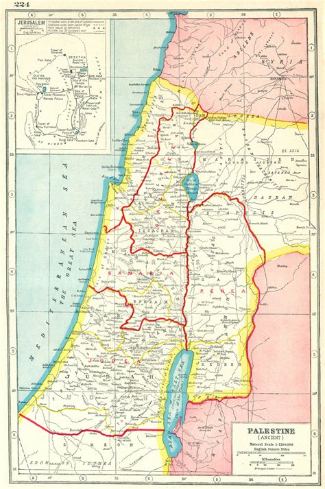 Palestine Ancient Roman Provinces Judea Perea Samaria Gallilee 1920